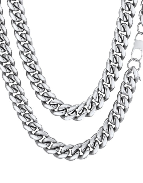 Load image into Gallery viewer, Curb Cuban Link Chain Necklaces for Men Jewelry 28Inch Stainless Steel Color Jewelry Gift for Dad Son
