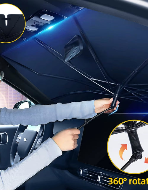 Load image into Gallery viewer, SunShield 360 – Rotatable Umbrella-Style Car Windshield Sunshade with UV &amp; Heat Protection
