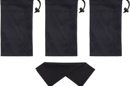 Sunglasses Pouch Soft Slim Glasses and Phone Case with Drawstring Closure