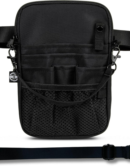 Load image into Gallery viewer, 4-In-1 Nurse Fanny Pack with Medical Gear Pockets, Tape Holder, and Utility Storage for Stethoscopes, Bandage Scissors, and Emergency Supplies, Student and Nurse Use (Black)
