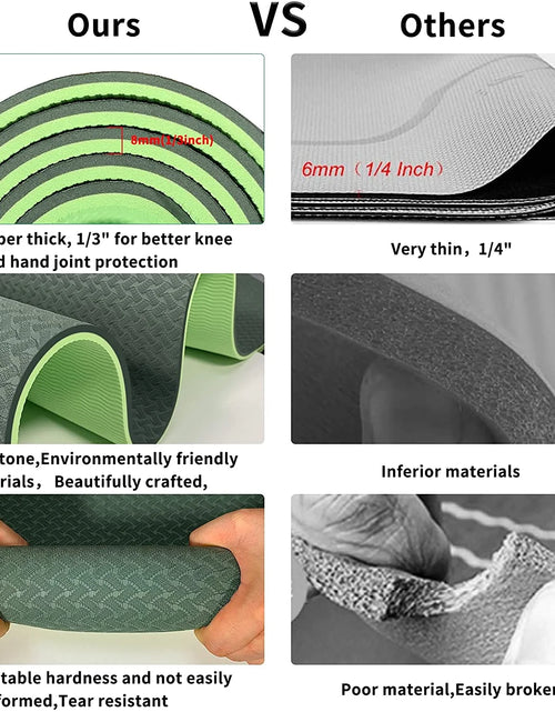 Load image into Gallery viewer, Yoga Mat 72 X 24'' Exercise Mats 8Mm TPE Non-Slip Extra Thick High-Density Eco Friendly for Yoga Workout Pilates Yoga Mats for Women Men
