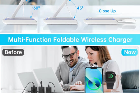 Cargador Inalámbrico, Estación De Carga Rápida Para Iphone De 18W Compatible Con Iphone 17/16/15/14/13/12/11/Pro Max/Plus, Soporte De Cargador Inalámbrico 3 En 1 Para Iwatch SE 11/10/9/8/7/6/5/4, Airpods Pro 2/3/4
