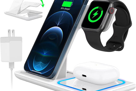 Cargador Inalámbrico, Estación De Carga Rápida Para Iphone De 18W Compatible Con Iphone 17/16/15/14/13/12/11/Pro Max/Plus, Soporte De Cargador Inalámbrico 3 En 1 Para Iwatch SE 11/10/9/8/7/6/5/4, Airpods Pro 2/3/4