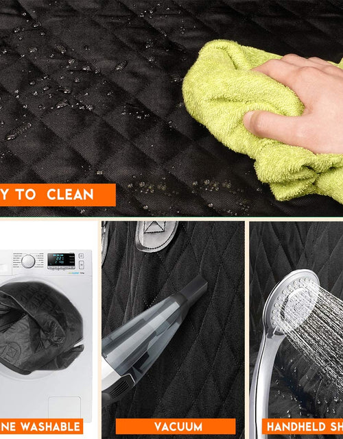 Load image into Gallery viewer, Dog Car Seat Cover, Back Seat Cover for Dogs Pet Car Seat Protector Waterproof Bench Car Seat Cover, Non-Slip Reat Seat Cover Fits Middle Armrest for Most Cars Trucks Suvs - Black
