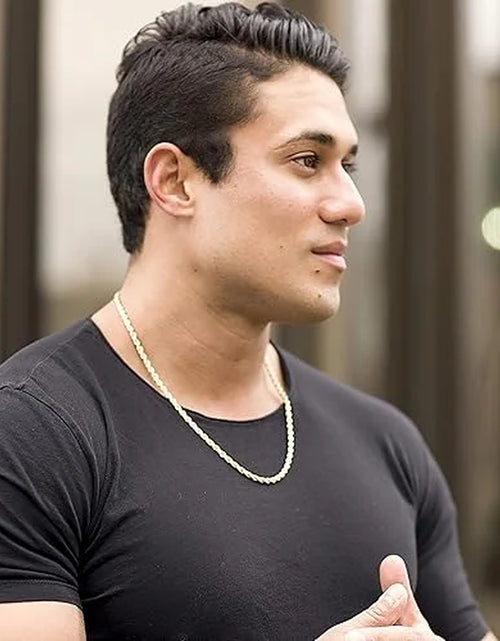 Load image into Gallery viewer, LIFETIME JEWELRY 5Mm Rope Chain Necklace 24K Real Gold Plated- Women and Men (36 Inches)
