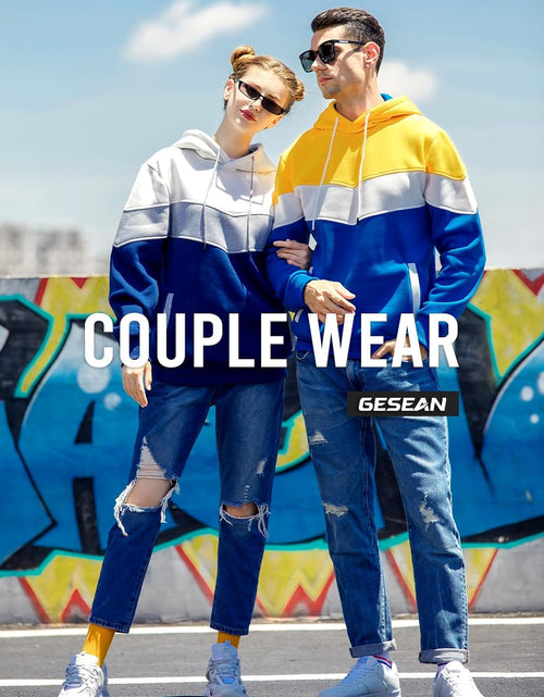 Load image into Gallery viewer, Men'S Novelty Color Block Pullover Fleece Hoodie Long Sleeve Casual Sweatshirt with Pocket
