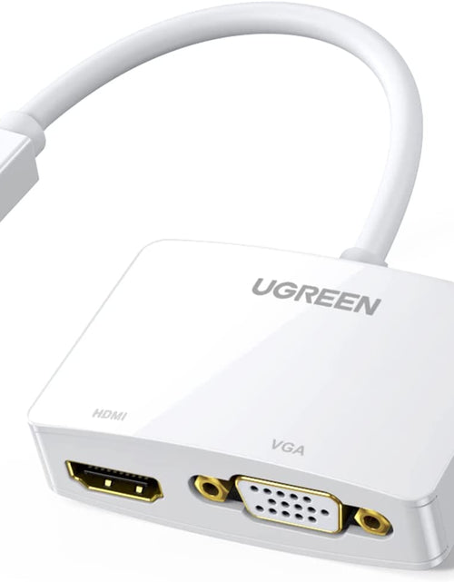 Load image into Gallery viewer, Mini Displayport to HDMI VGA Adapter, 4K Thunderbolt 2 Adapter 2 in 1 Mini DP Converter Compatible with Macbook Pro Air Imac Surface Pro1 2 3 4 6 Surface Laptop 2 Thinkpad X1, White
