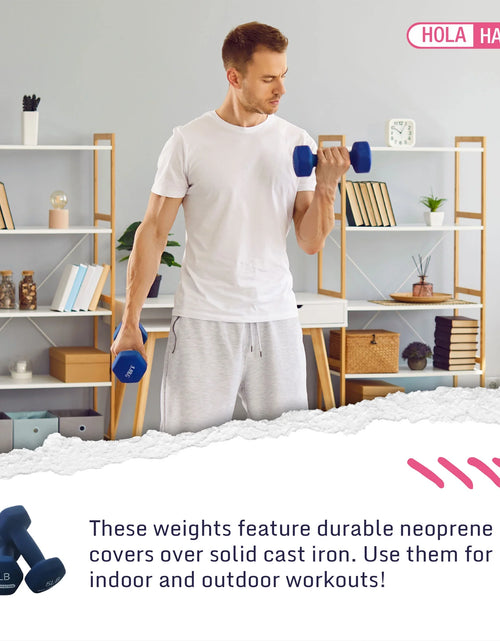 Load image into Gallery viewer, 2, 3, &amp; 5 LB Neoprene Dumbbell Free Weight Set W/ Rack, Red/Blue
