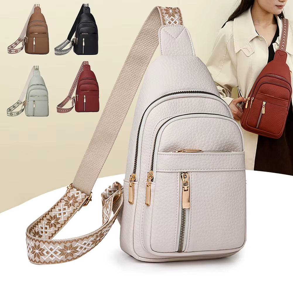 UrbanChic Crossbody – Waterproof PU Leather Chest & Shoulder Bag for Women on the Go