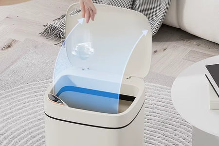 16L Smart Bathroom Trash Can White Non-Contact Narrow Smart Sensor Trash Can Smart Home Automatic Bagging Electronic Trash Can