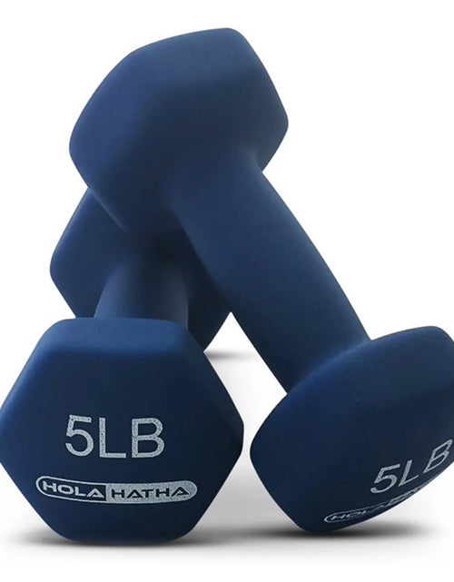 Load image into Gallery viewer, 2, 3, &amp; 5 LB Neoprene Dumbbell Free Weight Set W/ Rack, Red/Blue
