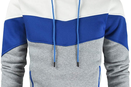 Men'S Novelty Color Block Pullover Fleece Hoodie Long Sleeve Casual Sweatshirt with Pocket
