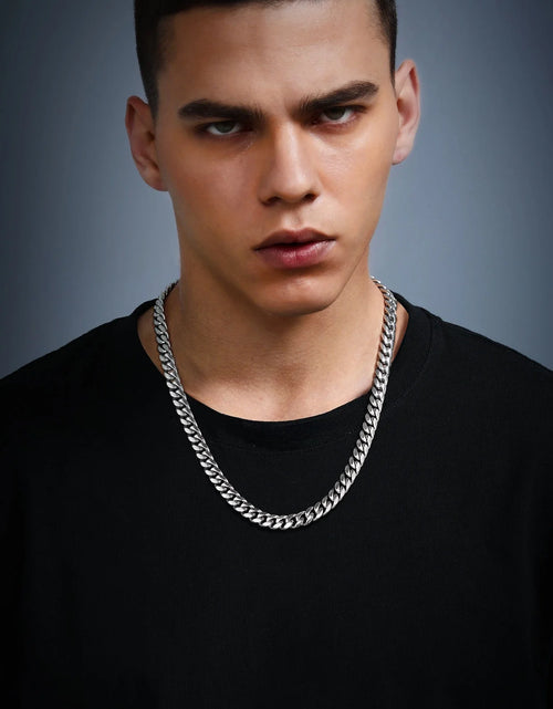 Load image into Gallery viewer, Curb Cuban Link Chain Necklaces for Men Jewelry 28Inch Stainless Steel Color Jewelry Gift for Dad Son
