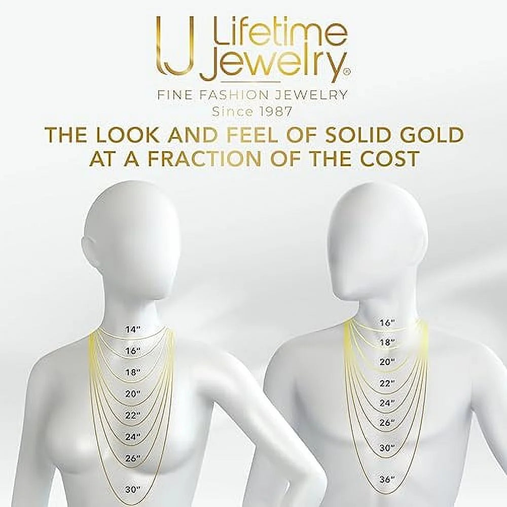 LIFETIME JEWELRY 5Mm Rope Chain Necklace 24K Real Gold Plated- Women and Men (36 Inches)