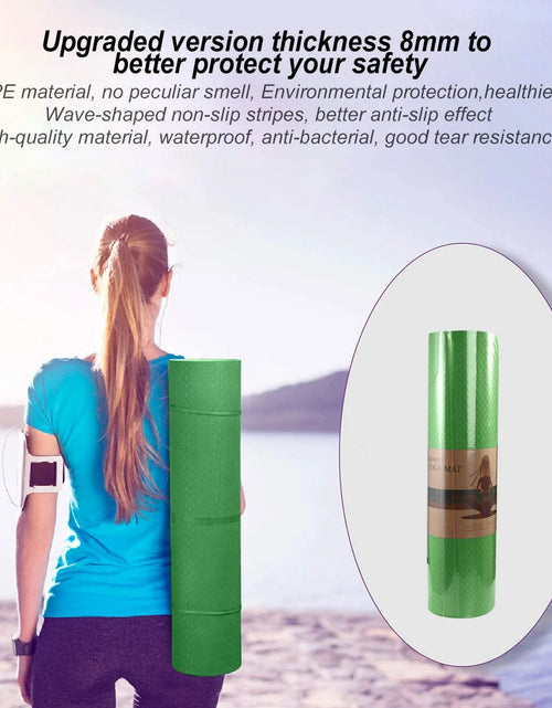 Load image into Gallery viewer, Yoga Mat 72 X 24'' Exercise Mats 8Mm TPE Non-Slip Extra Thick High-Density Eco Friendly for Yoga Workout Pilates Yoga Mats for Women Men
