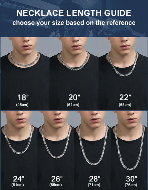 Load image into Gallery viewer, Curb Cuban Link Chain Necklaces for Men Jewelry 28Inch Stainless Steel Color Jewelry Gift for Dad Son
