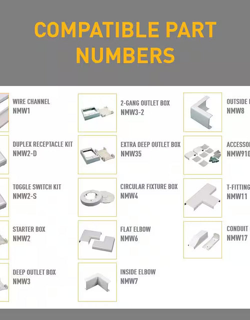 Load image into Gallery viewer, Wiremold Non-Metallic PVC Raceway 15 Amp Toggle Switch Box Kit with Faceplate and Device Switch, White
