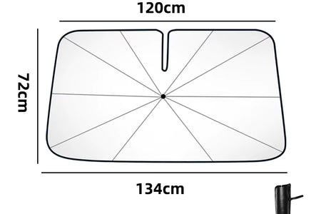 SunShield 360 – Rotatable Umbrella-Style Car Windshield Sunshade with UV & Heat Protection