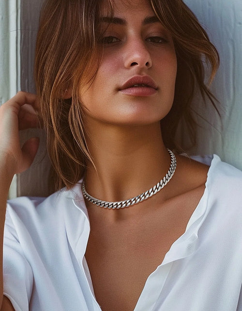 Load image into Gallery viewer, Curb Cuban Link Chain Necklaces for Men Jewelry 28Inch Stainless Steel Color Jewelry Gift for Dad Son
